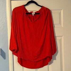 Chico's Lightweight Red V-Neck Blouse